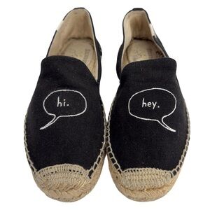 Soludos Ashkahn 'hi and hey” Women’s Black Espradille Flat loafers Size 9